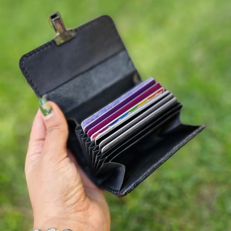 کیف و جاکارتی آکاردئونی چرم طبیعی