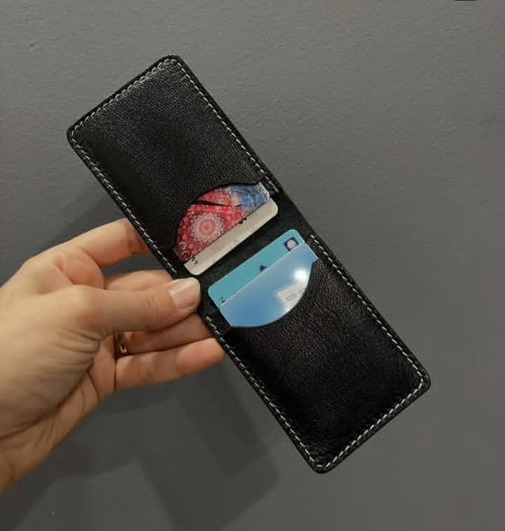 جاکارتی کوچک چرمی دستدوز مدل تاشو